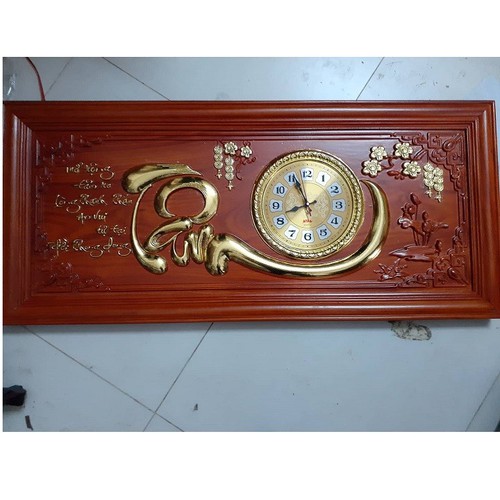 Tranh chữ Tâm gỗ hương 108x48cm